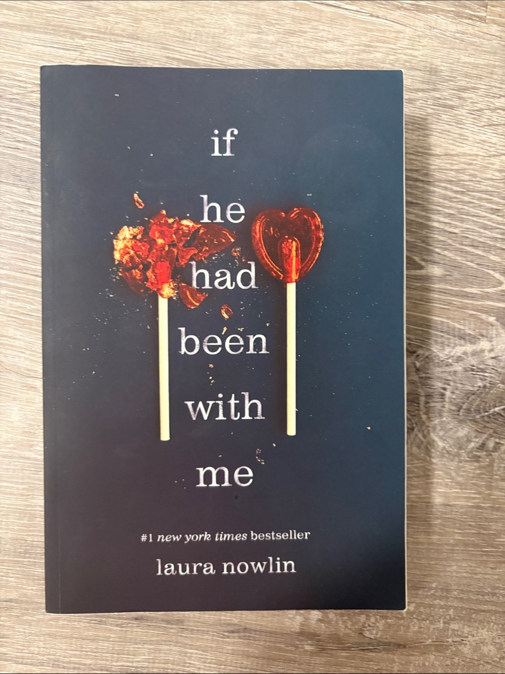 If He Had Been With Me by Laura Nowlin - Black Cover with Red Lollipops